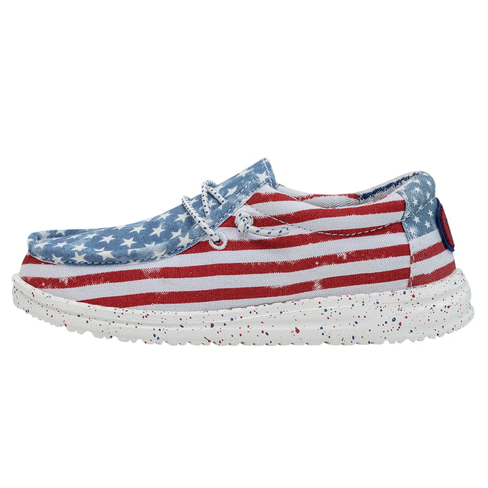 Hey Dude Boys Wally Youth Patriotic Casual Shoes (Big Kids/Little Kids)