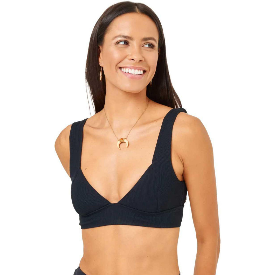 LSpace Womens Ribbed Hailey Bikini Top