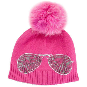 Mitchies Matchings Womens Sunglasses Faux Fur Beanie