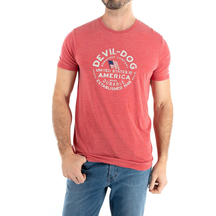 Devil-Dog Dungarees Mens USA Stamp Short Sleeve T Shirt