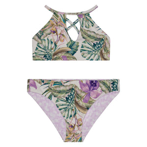 Splendid Girls Panama Garden Reversible High Neck and Retro Swim Set