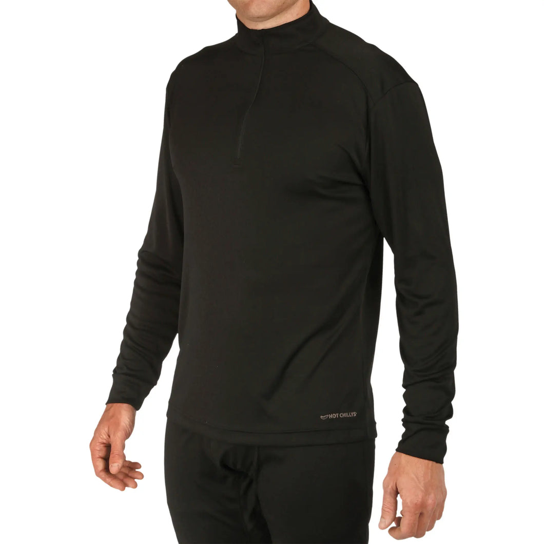 Hot Chillys Mens Solid Zip-T Top