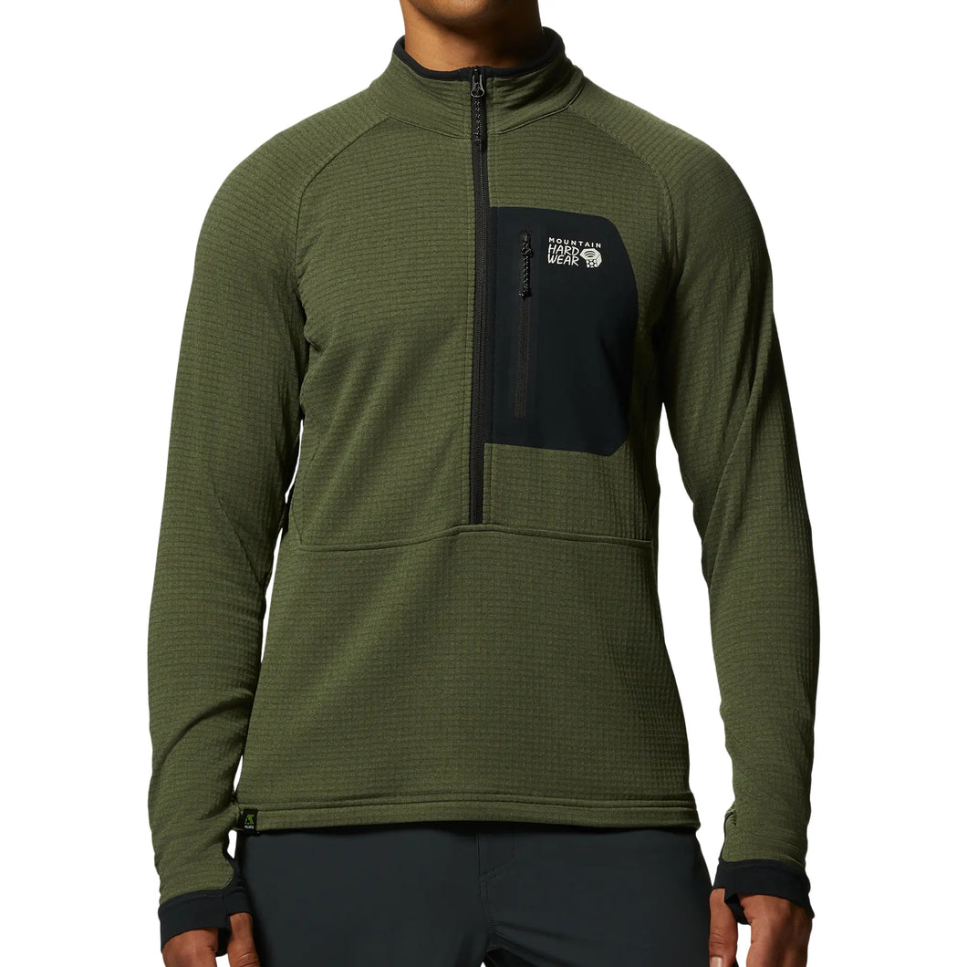 Mountain Hardwear Mens Polartec Power Grid Half Zip Jacket