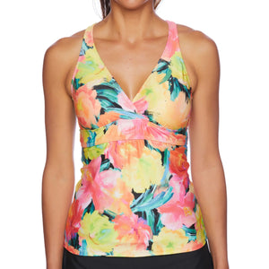 Next By Athena Womens Mai Tai Bloom Lunge Tankini Top