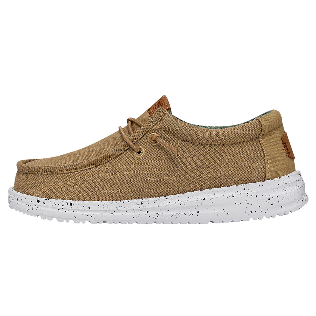 Hey Dude Boys Wally Youth Washed Canvas Casual Shoes