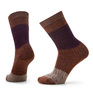 Smartwool Womens Everyday Color Block Cable Crew Socks